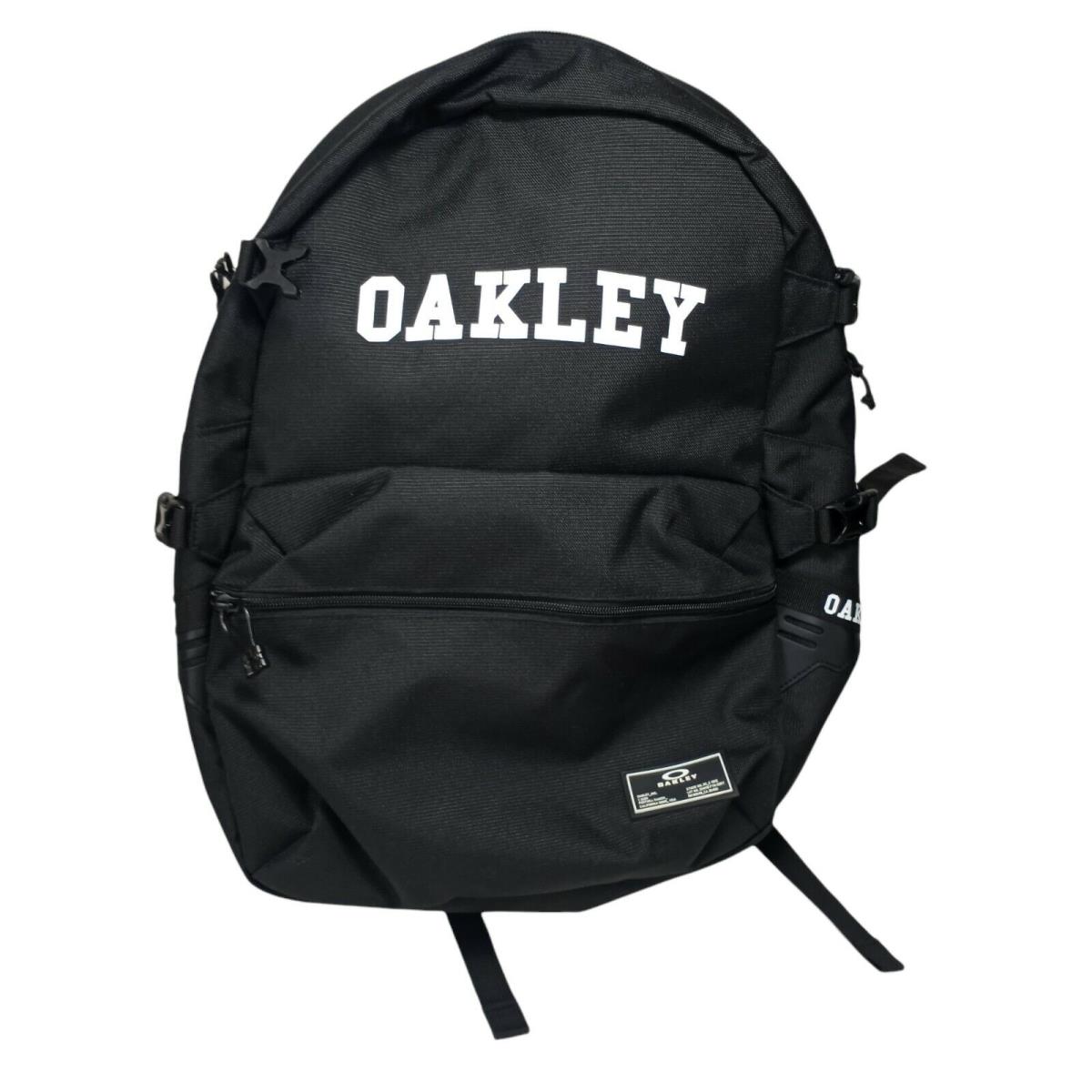 Oakley College Backpack School Bookbag Zip Black Logo Laptop Compartment