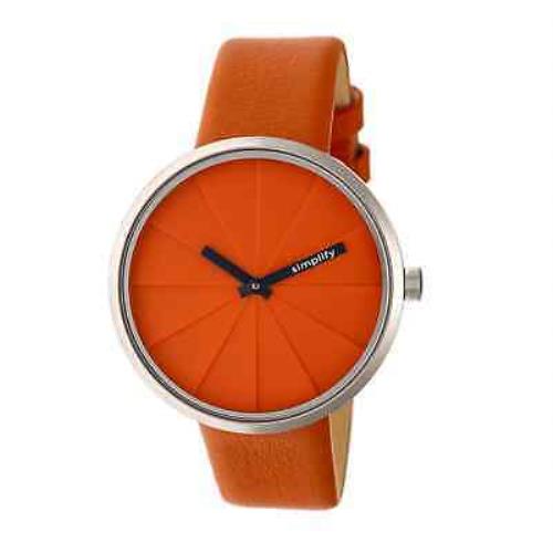 Simplify The 4000 Orange Dial Orange Leather Watch SIM4006
