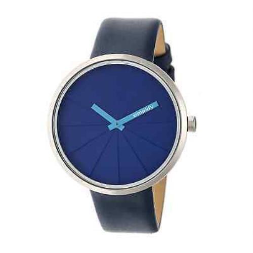Simplify The 4000 Blue Dial Navy Leather Watch SIM4005 - Blue Dial, Navy Band