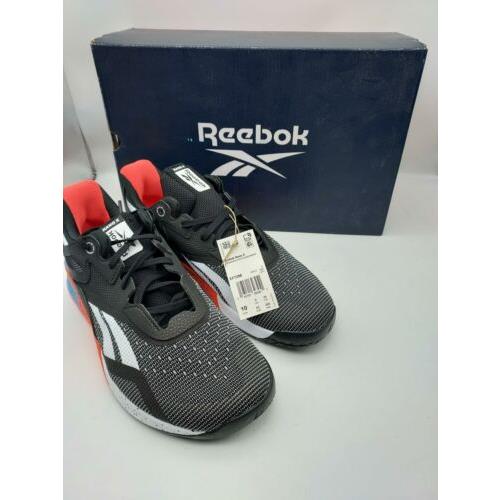 Reebok Men`s Nano X Cross Trainer Running Shoes Black/white/vivid Orange 10 US
