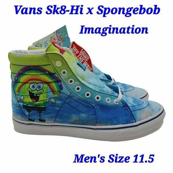 Vans x Spongebob Sk8-Hi Imagination Skate Shoes Multicolor Mens Size 11.5