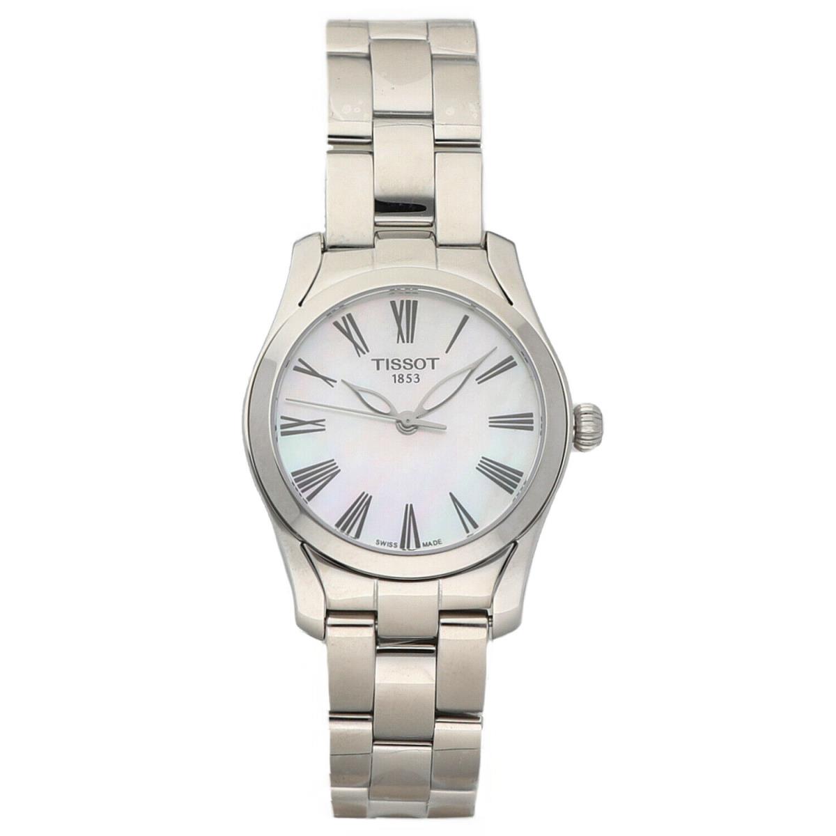 Tissot T112.210.11.113.00 T-wave Roman White Mop Dial Steel Quartz Womens Watch