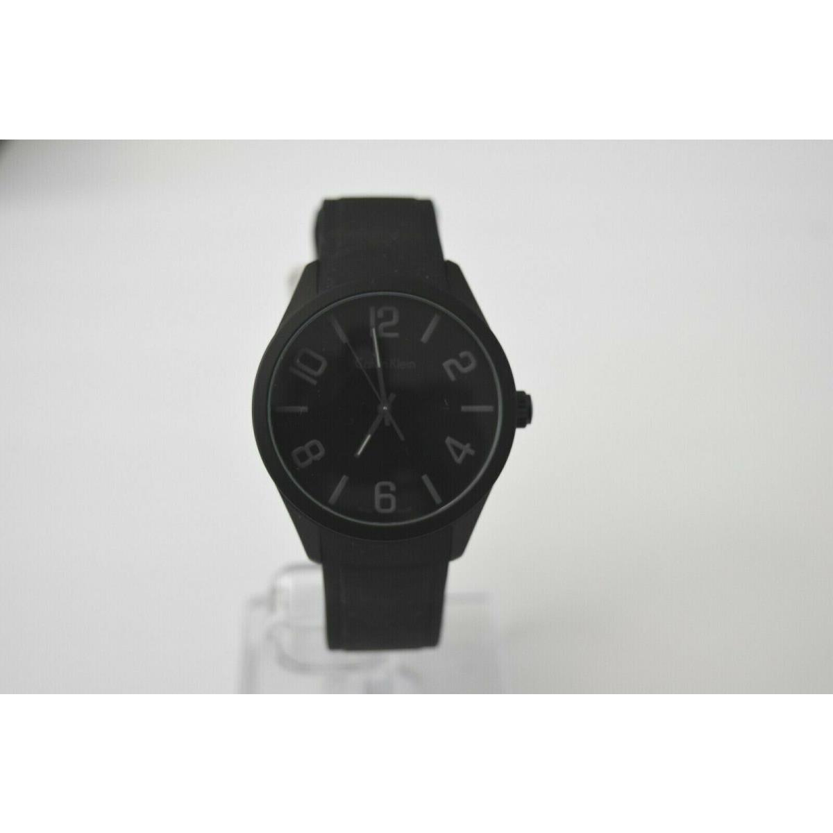 Calvin Klein Men`s Black Rubber Black Dial K5E514B1 Watch