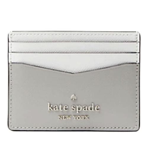 Kate Spade York Staci Colorblock Slim Card Case Cardholder in Nimbus Gray - Gray