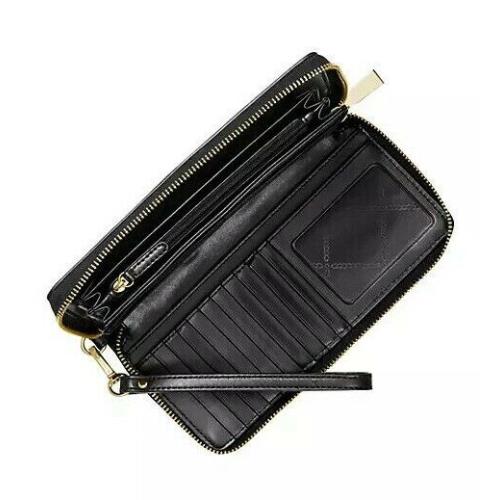 Michael Kors Jet Set Travel Continental Black Leather Wallet