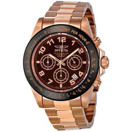 Invicta Speedway Chronograph Men`s Watch 10706 - Brown Dial, Rose Gold-tone Band