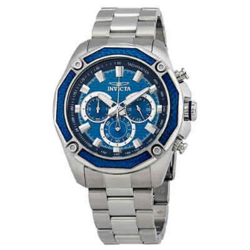 Invicta Aviator Chronograph Blue Dial Men`s Watch 22804 - Blue Dial, Silver-tone Band