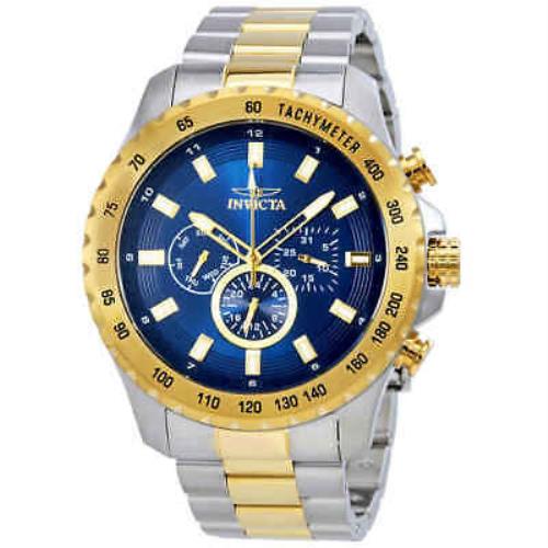 Invicta Speedway Chronograph Blue Dial Men`s Watch 24214 - Blue Dial, Two-tone (Silver-tone and Yellow Gold-plated) Band