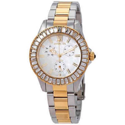 Invicta Angel Crystal Mop Dial Ladies Watch 28451 - Mother of Pearl Dial, Two-tone (Silver-tone and Gold-tone) Band