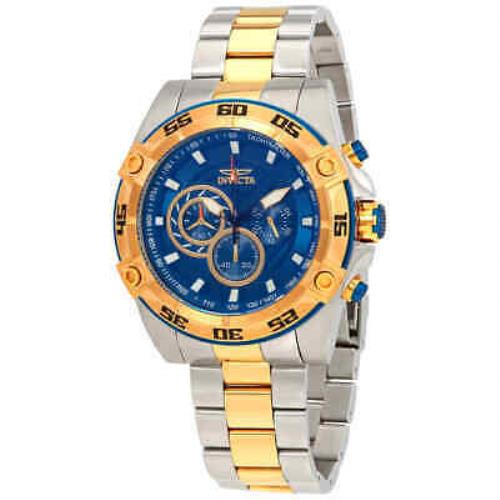 Invicta Speedway Chronograph Blue Dial Men`s Watch 25538 - Blue Dial, Two-tone (Silver-tone and yellow Gold-plated) Band