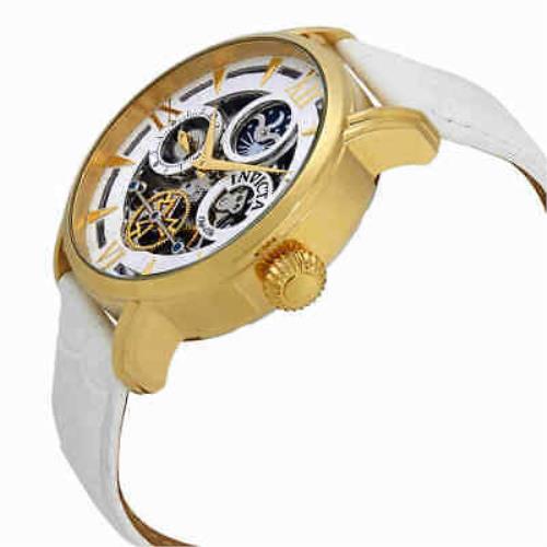 Invicta watch Objet Art - Silver (Skeleton) Dial, White Band
