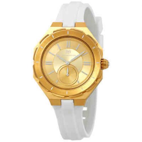Technomarine Cruise Sea Gold Dial Ladies Watch TM-118005 - Dial: Gold, Band: White, Bezel: Gold-tone