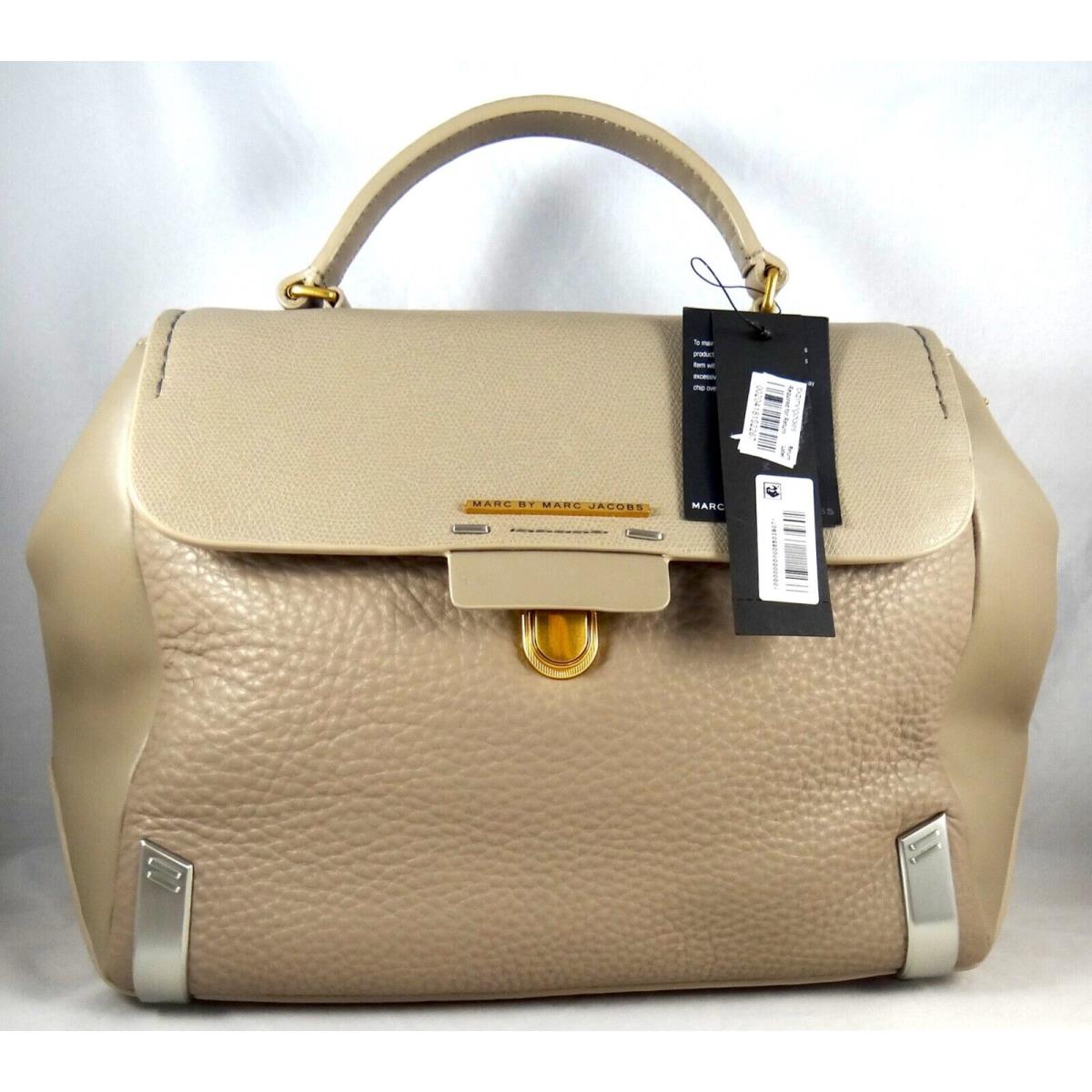 Marc Jacobs Sheltered Island Top Handle Cement Leather Satchel Shoulder Bag