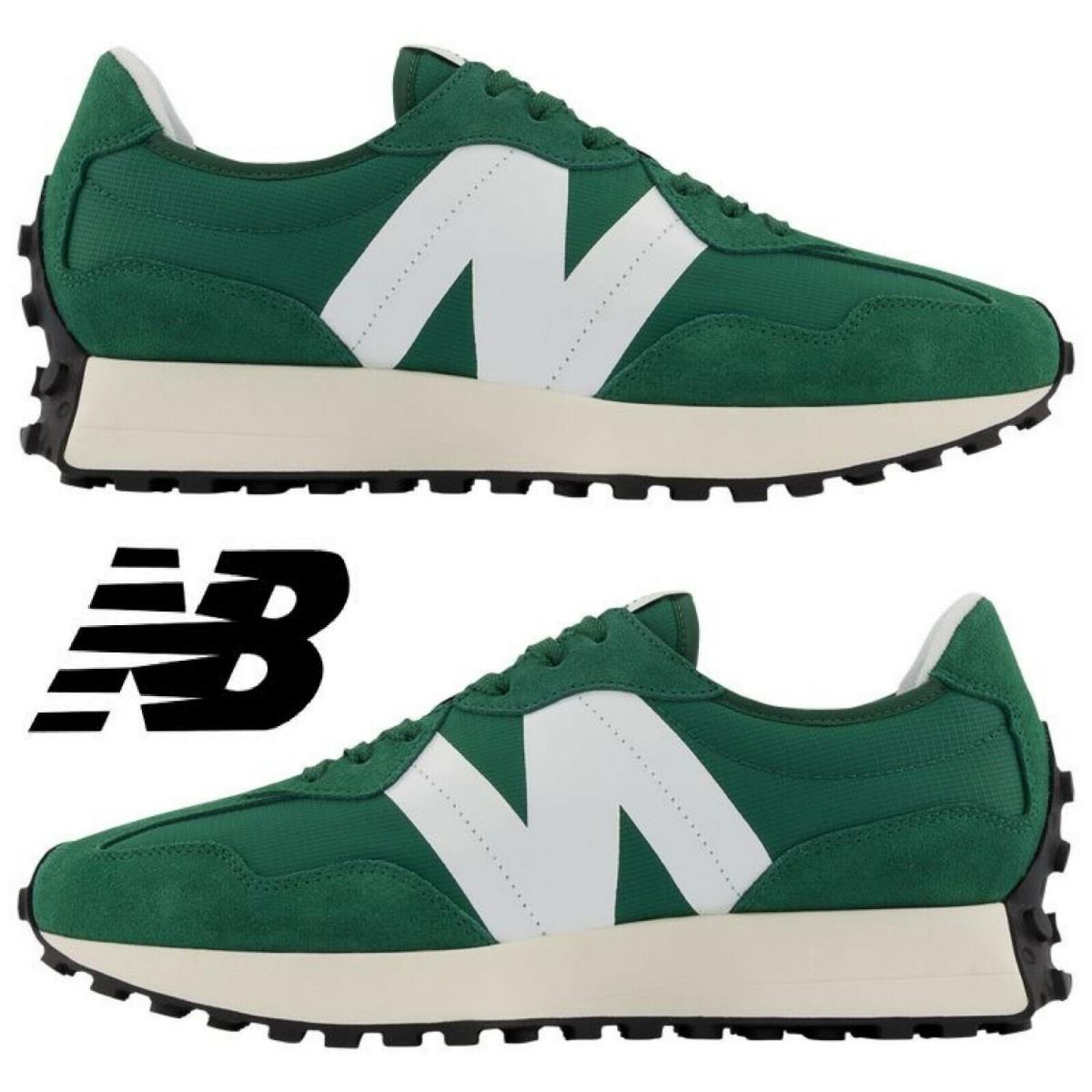 New Balance 327 Men`s Sneakers Casual Shoes Running Premium Comfort Sport - Green , Forest Green/White Manufacturer