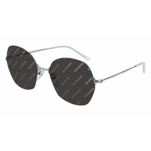 Balenciaga BB0014S 004 Silver Square Unisex 58 mm Sunglasses