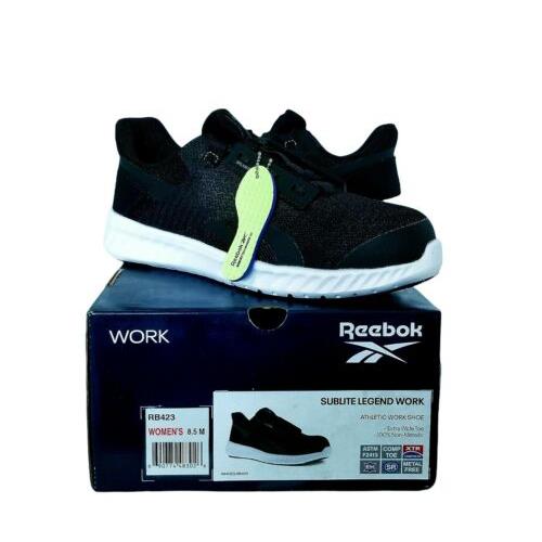 Reebok Work RB423 Womens Sublite Legend Athletic Work Shoe 8.5M Black White Nwb