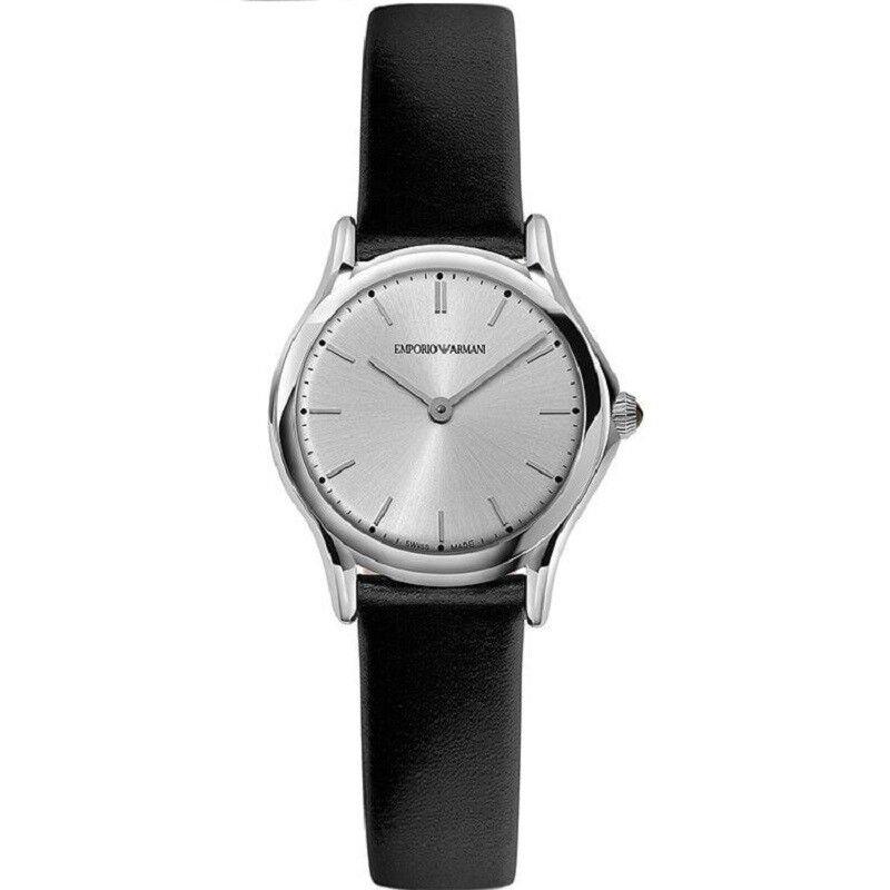 Emporio Armani Women`s Swiss Black Leather Strap Watch 28mm ARS7013