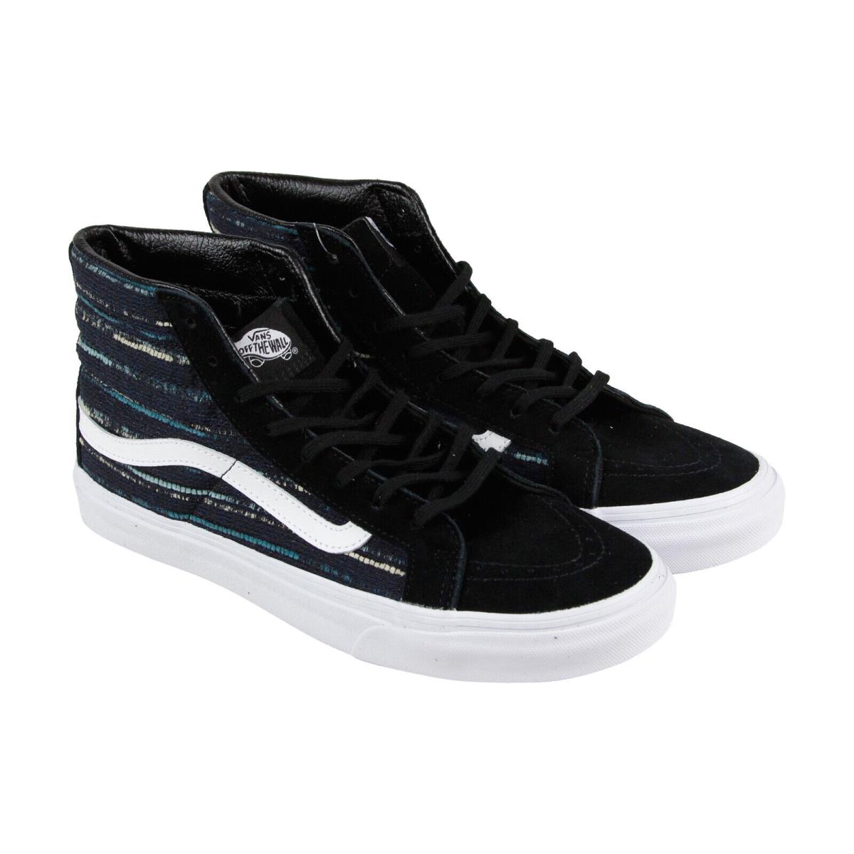 Vans VN00018IJR2 Black/blue SK8-Hi Slim Italian Weave High Top Size 5.5 Shoes - Black