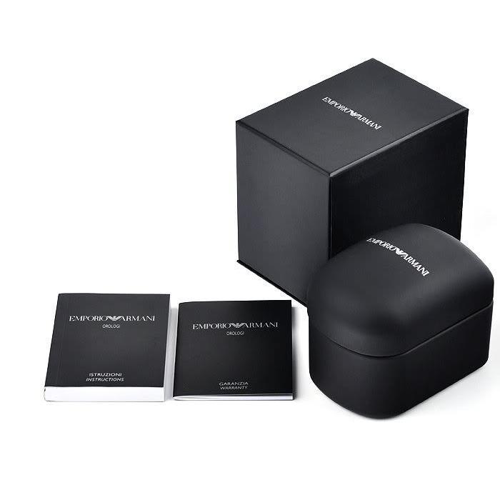 New-emporio Armani Black Leather Band+silver Tone Sunray Black Dial Watch AR0459