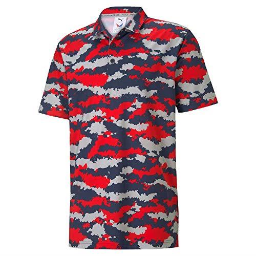 puma red white and blue golf shirt