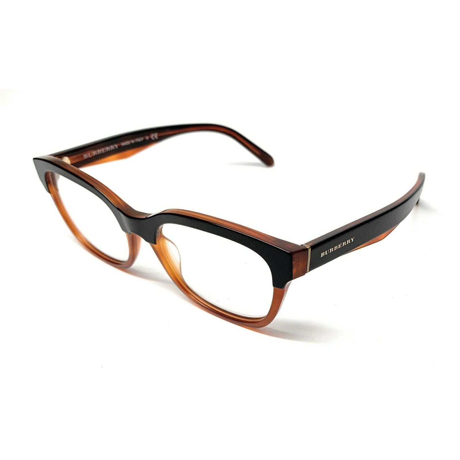 Burberry B 2257 3650 Top Black ON Amber Eyeglasses Frame 53-18