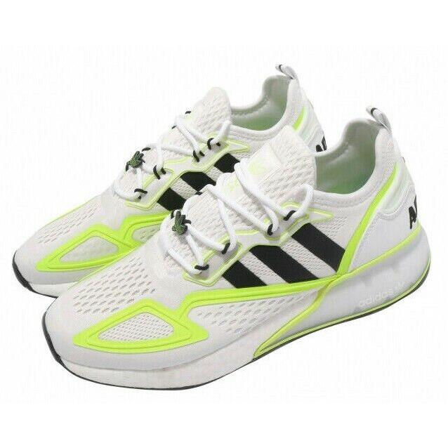 Adidas ZX 2K Boost Mens Athletic Sneaker Casual Shoes White Volt All Sizes