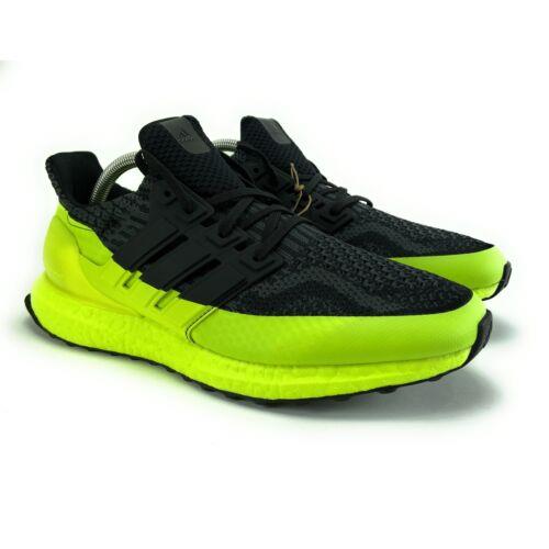 Adidas Men`s Ultraboost 5.0 Dna Black Yellow Carbon Shoes H68071 Sizes 8.5 - 13 - Black