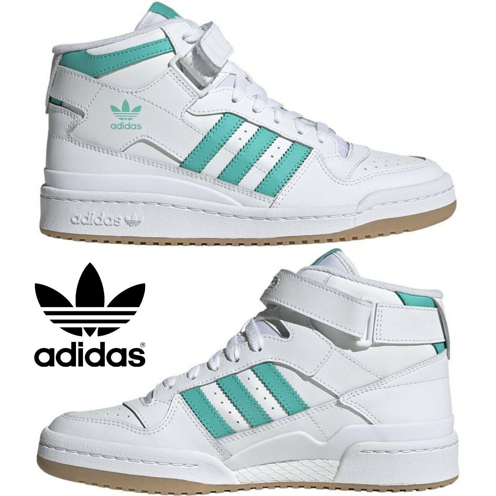Adidas Originals Forum Mid Women`s Sneakers Comfort Casual Shoes White Mint