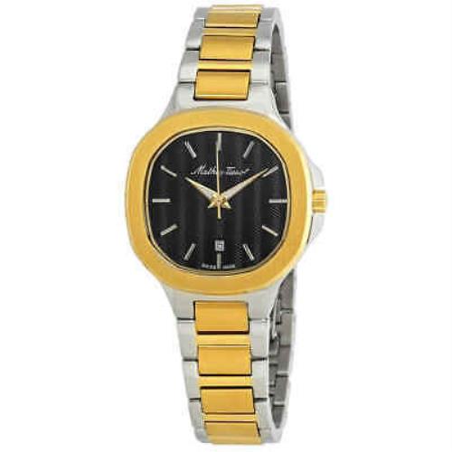 Mathey-tissot Evasion Black Dial Ladies Watch D152BN - Black Dial, Two-tone (Silver-tone and Yellow Gold-plated) Band