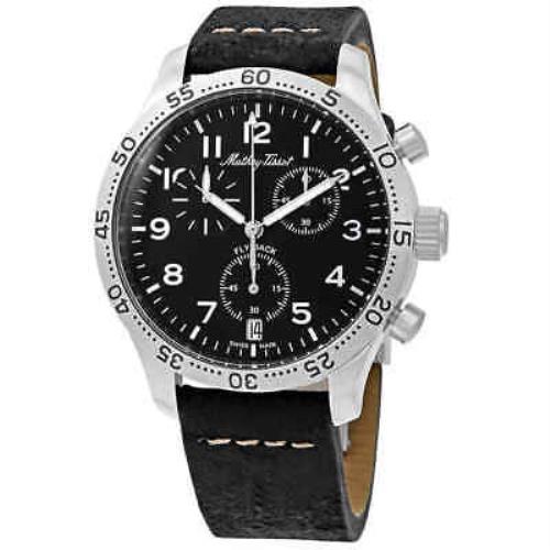 Mathey-tissot Flyback Type 21 Chronograph Black Dial Men`s Watch H1821CHALNG - Black Dial, Black Band