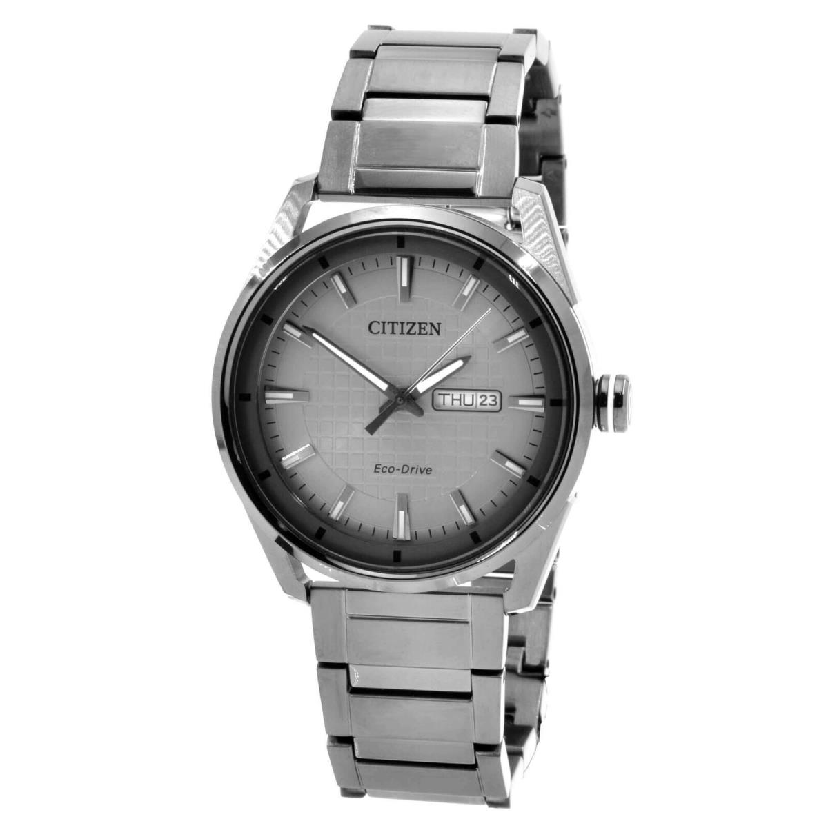 Citizen Men`s Watch Cto Eco Drive Day-date Grey Dial Bracelet AW0087-58H