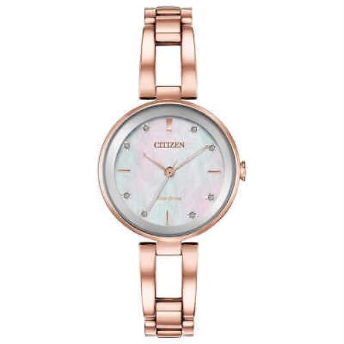Citizen EM0803-55D Axiom Eco-drive Mother-of-pearl Dial Diamond Women`s Watch