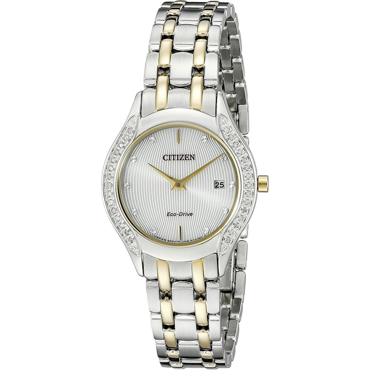 Citizen Eco-drive GA1064-56A Two Tone White Dial Womens Dress Watch