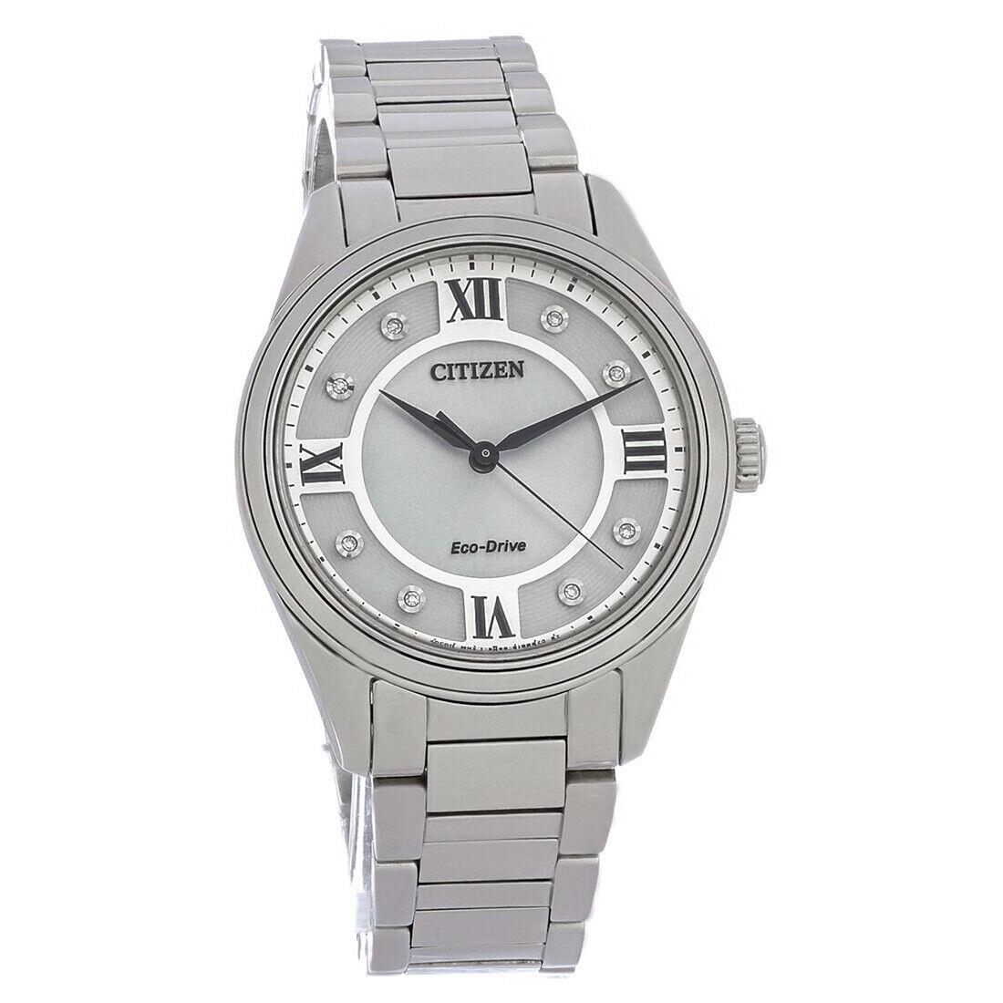 Citizen Eco-drive Ladies Arezzo Stainless Steel Diamond Watch EM0870-58A