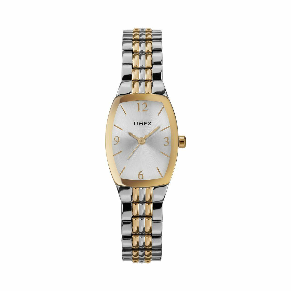 Timex TW2V25500 Women`s 2-Tone Expansion Rectangle Watch Sunray Dial