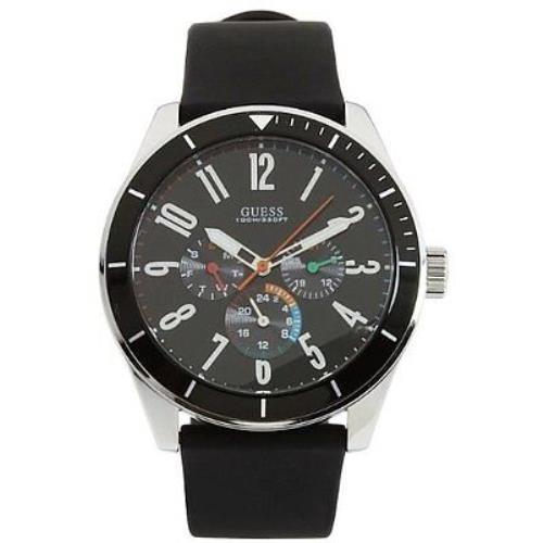 New-guess Black Rubber Band Chronograph Black Dial WATCH-U95138G1