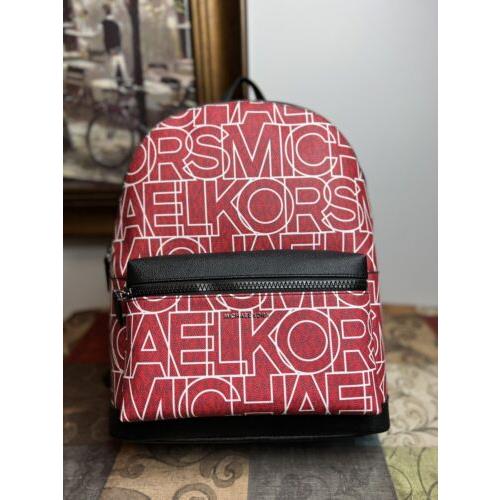 Michael Kors Cooper Large Signature Pvc Graphic Logo Backpack Book Bag Flame