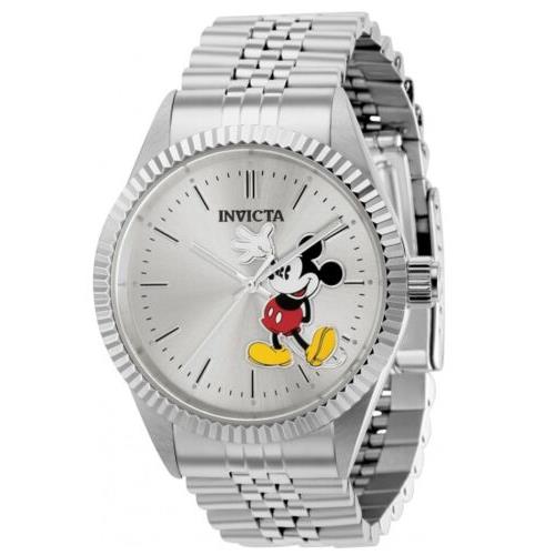 Invicta Disney Men`s 43mm Limited Ed Mickey Silver Dial Stainless Watch 37850