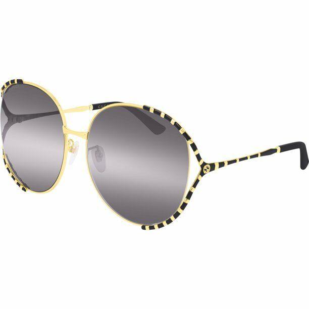 Gucci Oversized Womens Sunglasses GG0595S 005 Gold/grey Lens Design 64mm