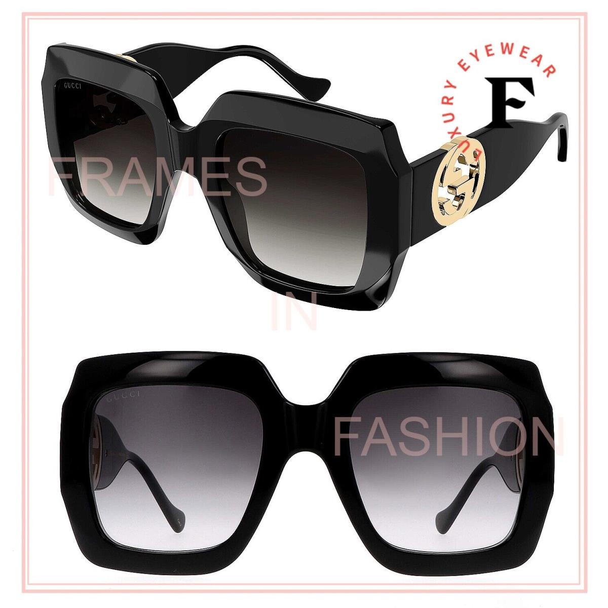 Gucci 1022 Black Gray Gradient 006 GG Chunky Sunglasses GG1022S Women