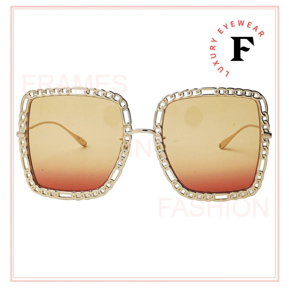 Gucci sunglasses  - 001 , Gold Frame, Orange Lens
