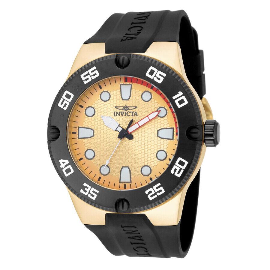 Invicta Pro Diver Quartz Gold Dial Men`s Watch 18024