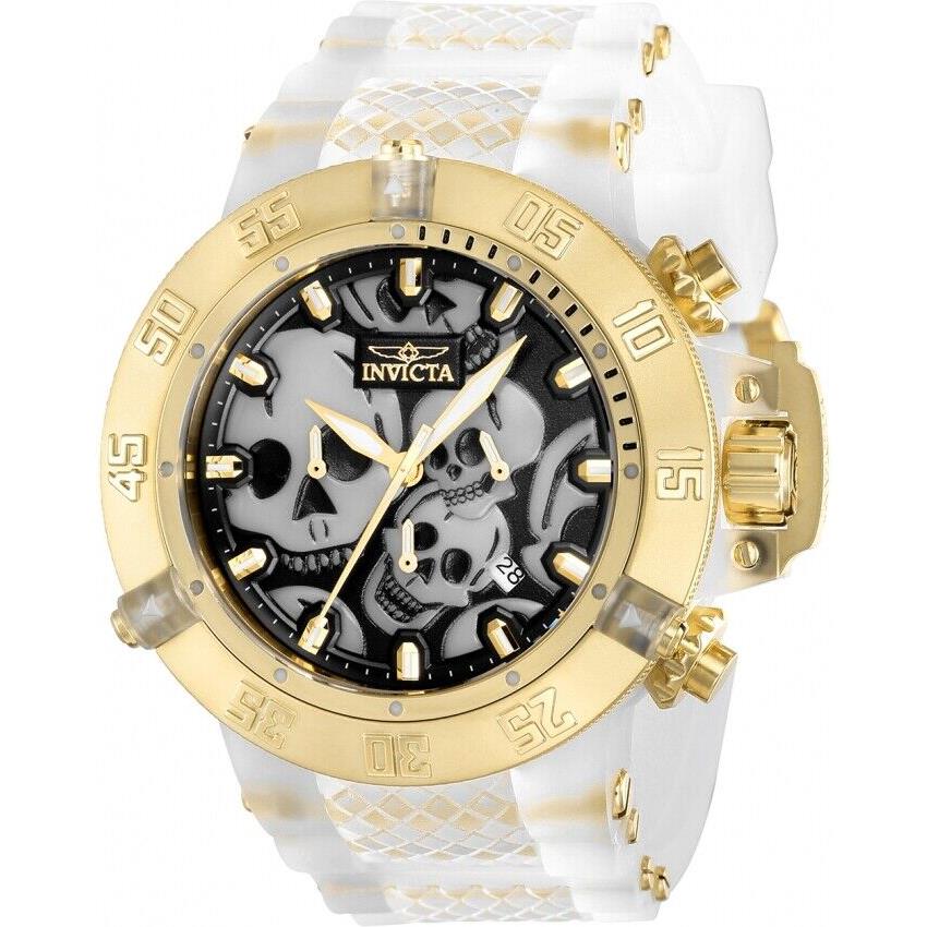 Invicta Subaqua Zager Exclusive Chronograph Quartz Black Dial Skull Men`s Watch