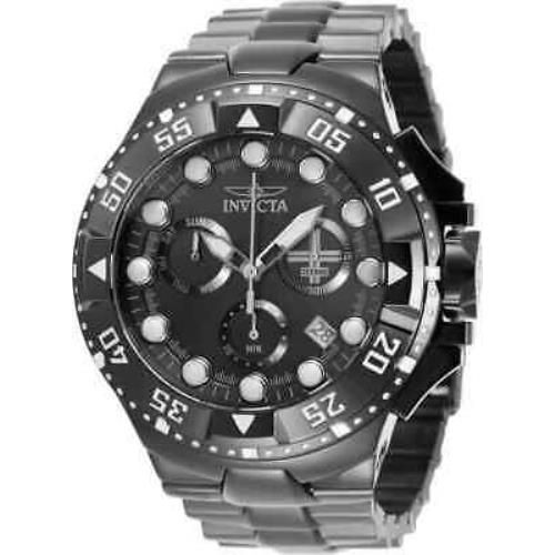 Invicta Excursion Chronograph Black Dial Men`s Watch 34189 - Black Dial, Black-plated Band