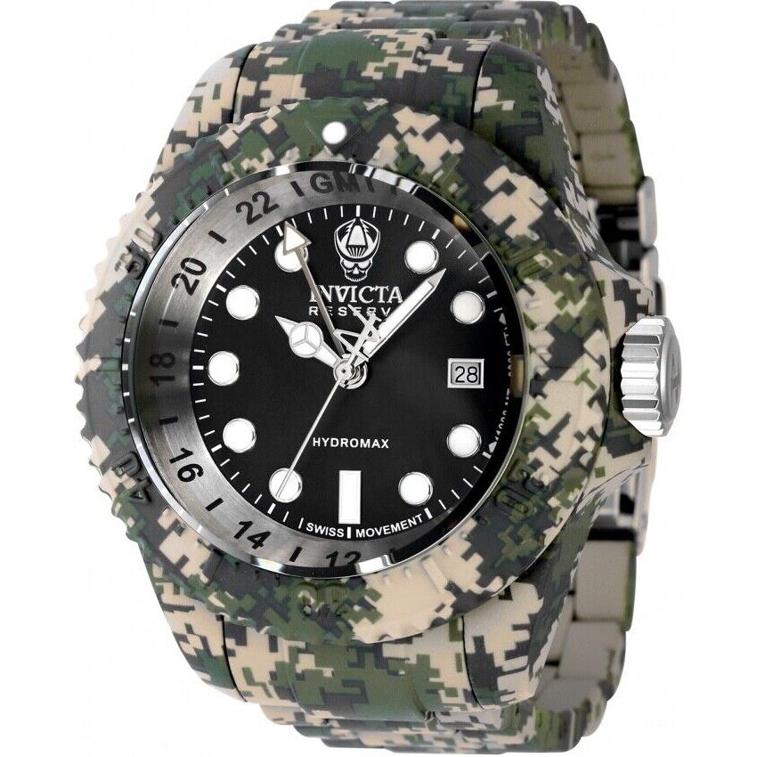 Invicta Reserve Men`s 52mm Pro Diver Hydromax Black Dial Aqua Plated Navy Watch