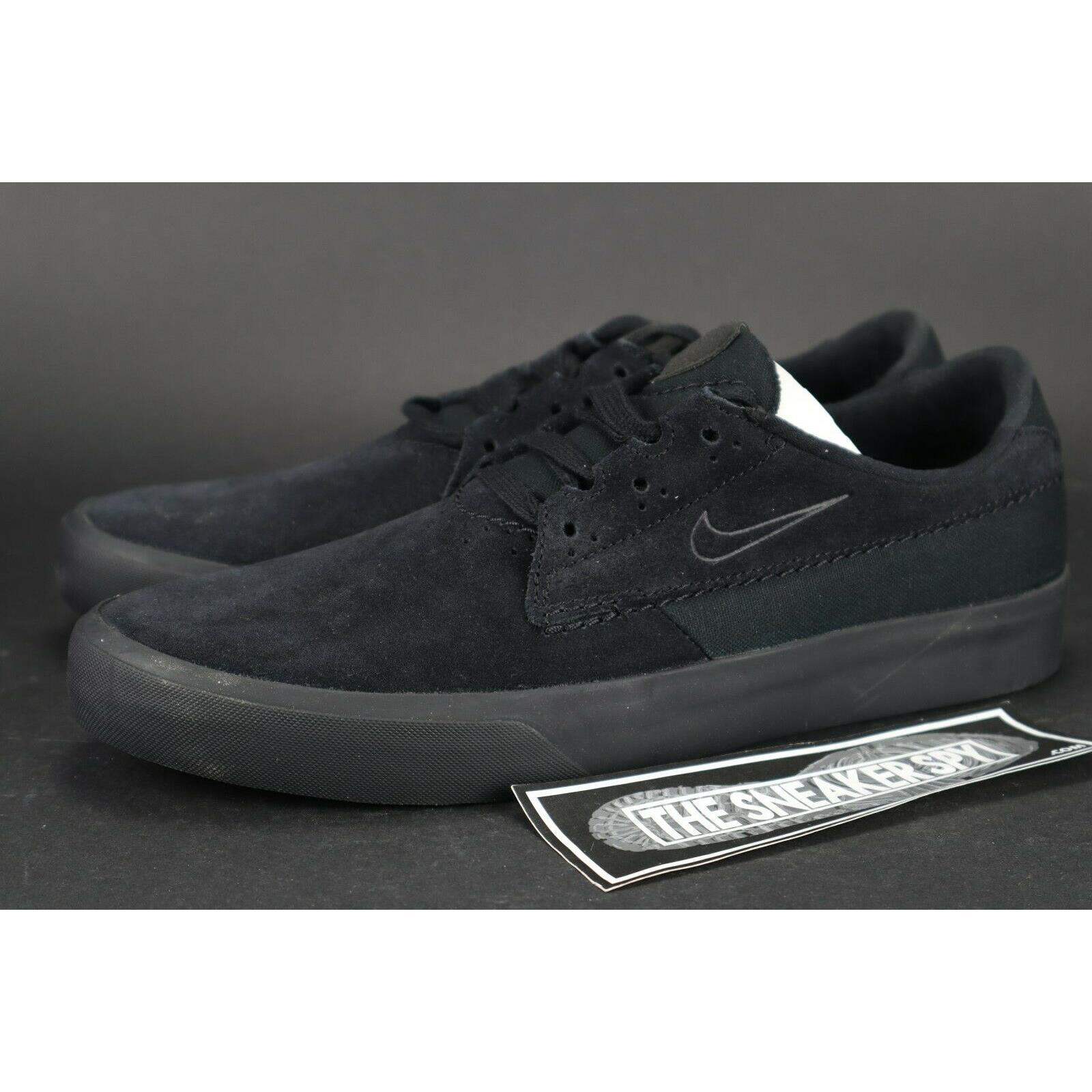 Nike Men`s SB Shane Skateboard Shoes Black BV0657-007 Men`s 9 Triple Black Suede