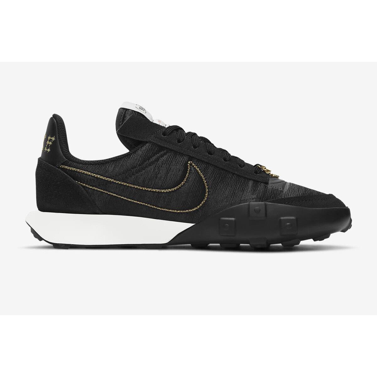 nike waffle racer black and gold