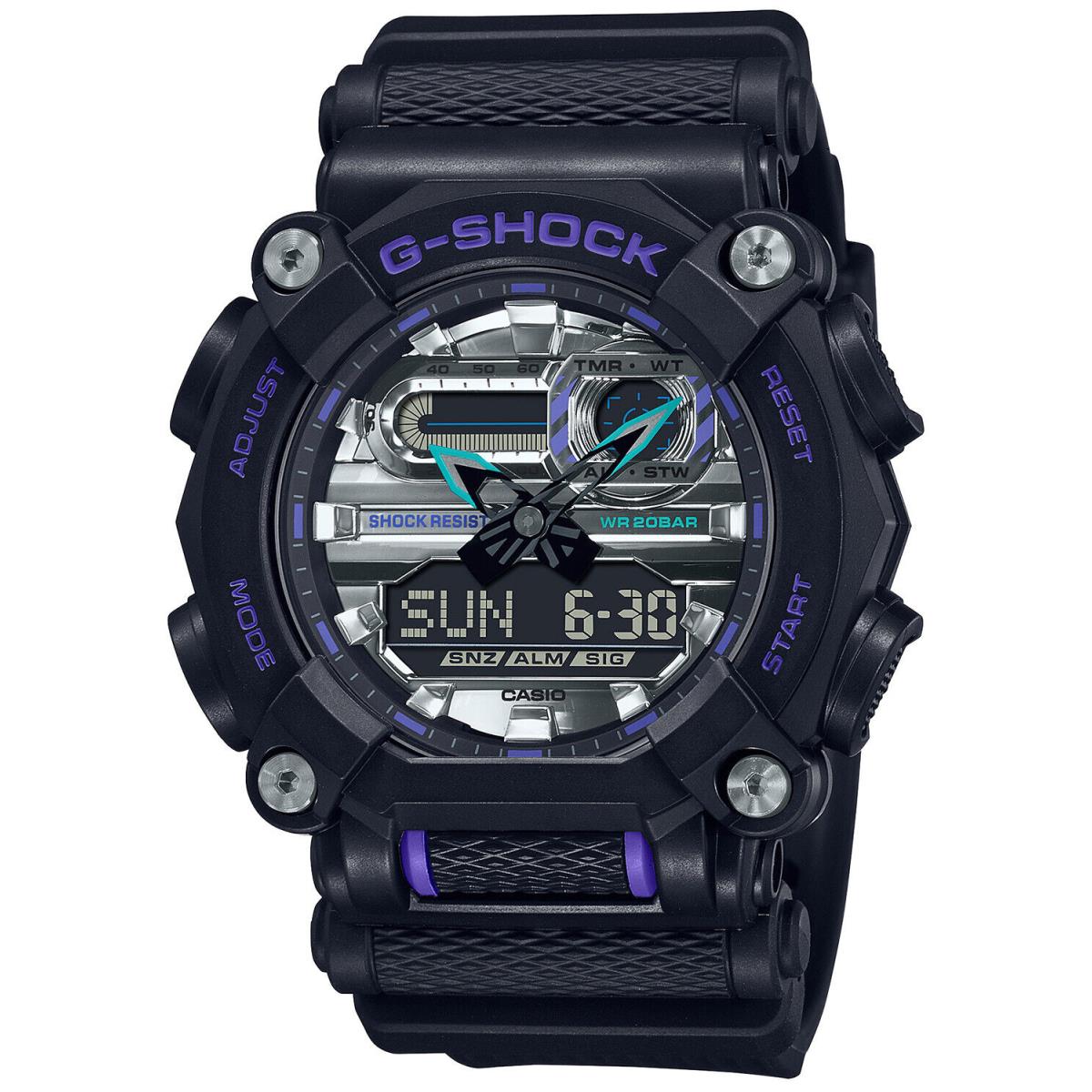 Casio G-shock Garish Color Black/purple Analog-digital Mens Watch GA900AS-1A