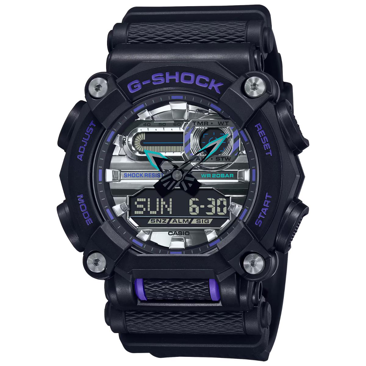Casio G-shock Analog-digital GA-900 Garish Series Black Resin Watch GA900AS-1A