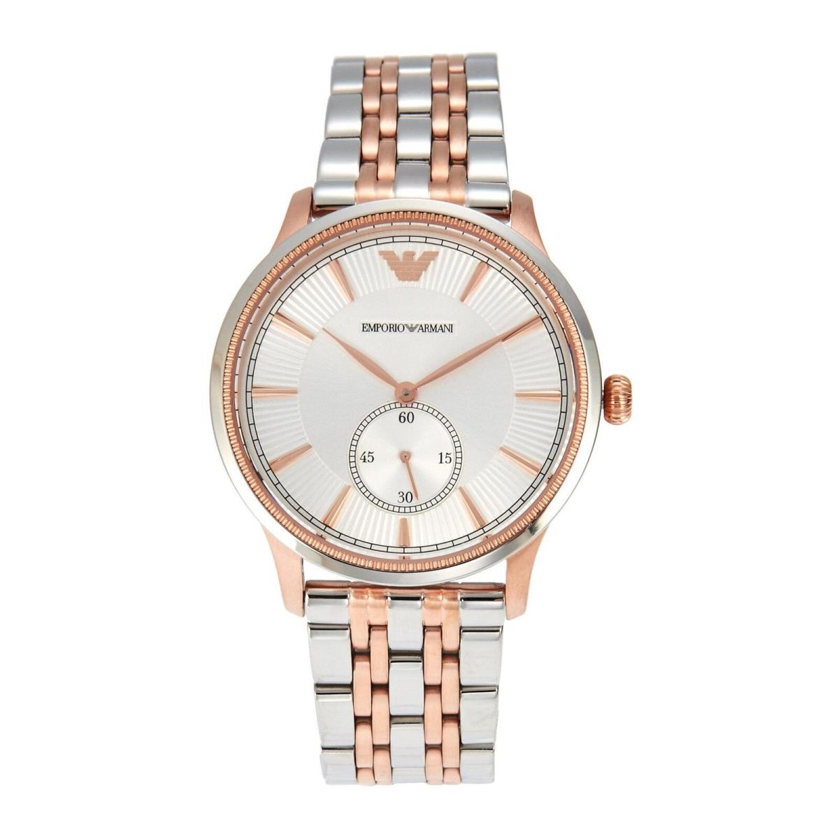 Emporio Armani Two 2 Tone Silver+rose Gold Bracelet Classic WATCH-AR1839